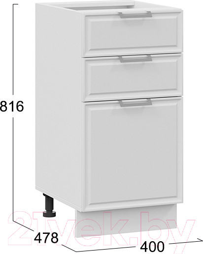 Изображение товара Шкаф-стол кухонный ТриЯ Белладжио 1Н4Я3 (белый/фон белый)