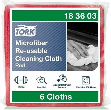 Изображение товара Салфетка хозяйственная Tork 183603 (6шт, красный)