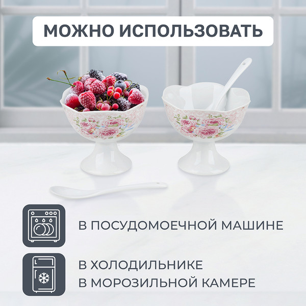 Изображение товара Набор креманок Rosenberg R-060154 (с ложками)