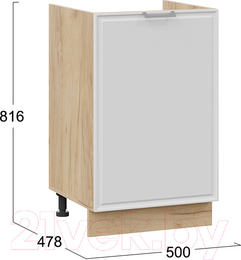 Изображение товара Шкаф под мойку ТриЯ Белладжио 1Н5М (дуб крафт золотой/фон белый)