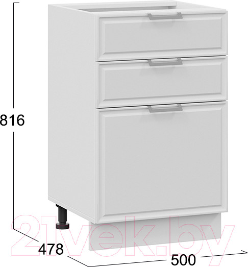 Изображение товара Шкаф-стол кухонный ТриЯ Белладжио 1Н5Я3 (белый/фон белый)