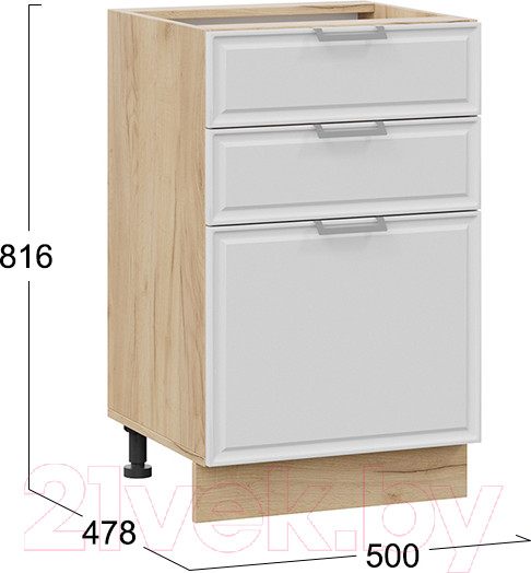 Изображение товара Шкаф-стол кухонный ТриЯ Белладжио 1Н5Я3 (дуб крафт золотой/фон белый)