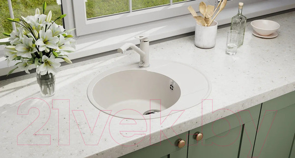 Изображение товара Мойка кухонная Ulgran Quartz Nora 585-01 (жасмин)