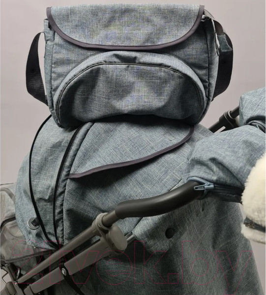 Изображение товара Санки-коляска GalaXy Kids 3-3С (джинс/серый с зеленым)