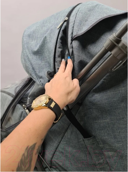 Изображение товара Санки-коляска GalaXy Kids 3-3С (джинс/серый с зеленым)