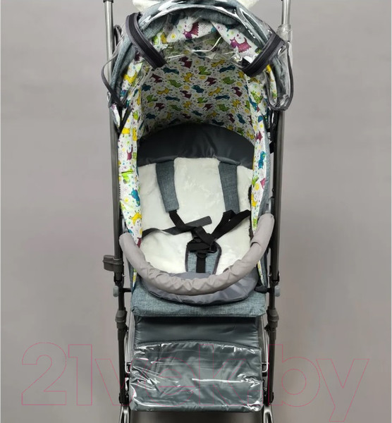 Изображение товара Санки-коляска GalaXy Kids 3-3С (джинс/серый с зеленым)