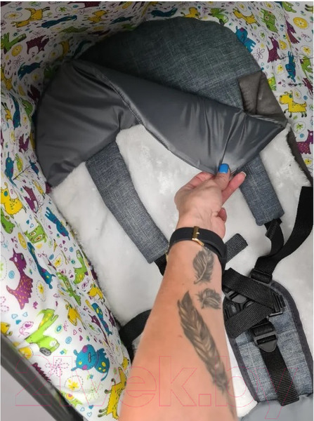 Изображение товара Санки-коляска GalaXy Kids 3-3С (джинс/серый с зеленым)