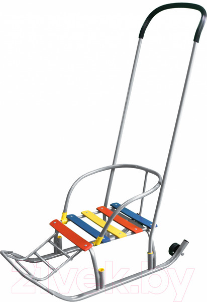 Изображение товара Санки детские GalaXy Мишутка 5 с колесом (серебристый)