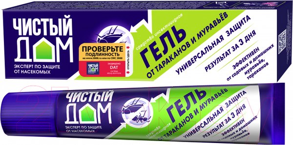 Изображение товара Гель от насекомых Чистый дом Универсальный От садовых муравьев и тараканов (35мл)