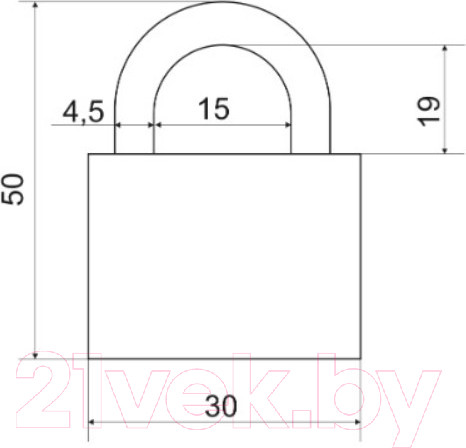 Изображение товара Замок навесной Vettore TL-BZ 4-030 (сталь, закругленной формы)