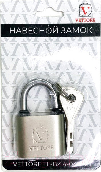 Изображение товара Замок навесной Vettore TL-BZ 4-040 (сталь, закругленной формы)