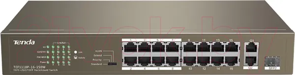 Изображение товара Коммутатор Tenda TEF1118P-16-150W
