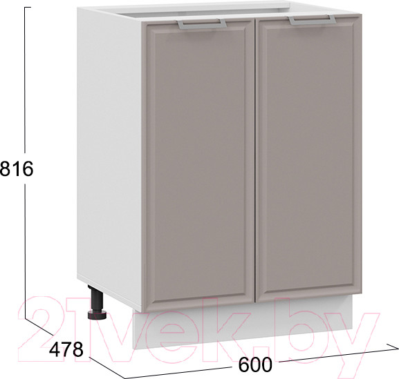 Изображение товара Шкаф-стол кухонный ТриЯ Белладжио 1Н6 (белый/софт капучино)