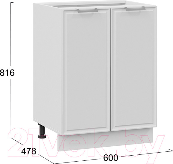 Изображение товара Шкаф-стол кухонный ТриЯ Белладжио 1Н6 (белый/фон белый)
