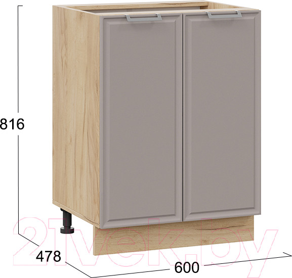 Изображение товара Шкаф-стол кухонный ТриЯ Белладжио 1Н6 (дуб крафт золотой/софт капучино)