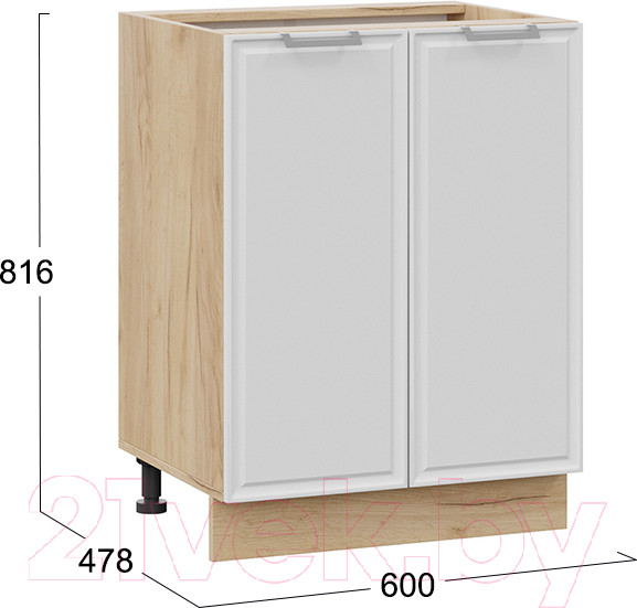 Изображение товара Шкаф-стол кухонный ТриЯ Белладжио 1Н6 (дуб крафт золотой/фон белый)