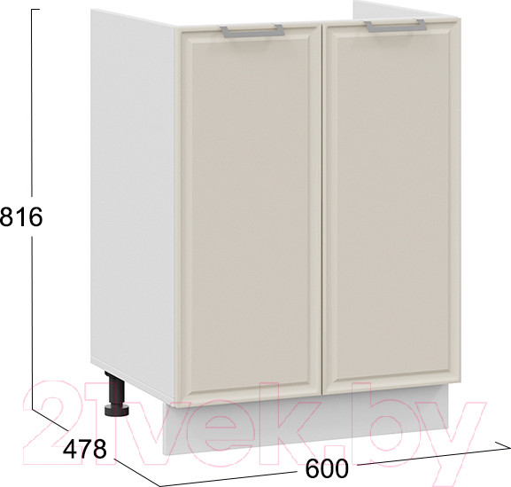 Изображение товара Шкаф под мойку ТриЯ Белладжио 1Н6М (белый/софт панакота)