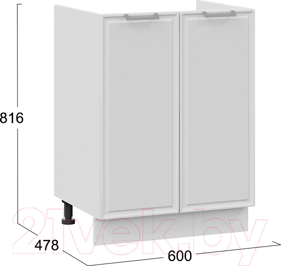 Изображение товара Шкаф под мойку ТриЯ Белладжио 1Н6М (белый/фон белый)