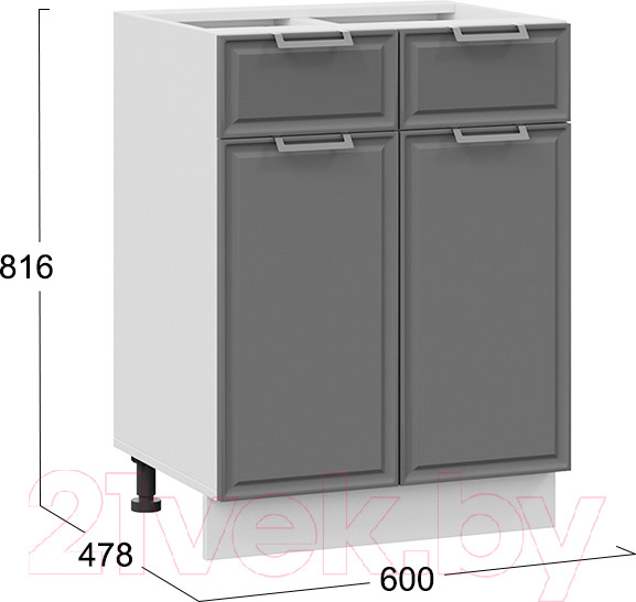 Изображение товара Шкаф-стол кухонный ТриЯ Белладжио 1Н6Я1 (белый/софт графит)