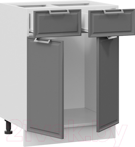 Изображение товара Шкаф-стол кухонный ТриЯ Белладжио 1Н6Я1 (белый/софт графит)