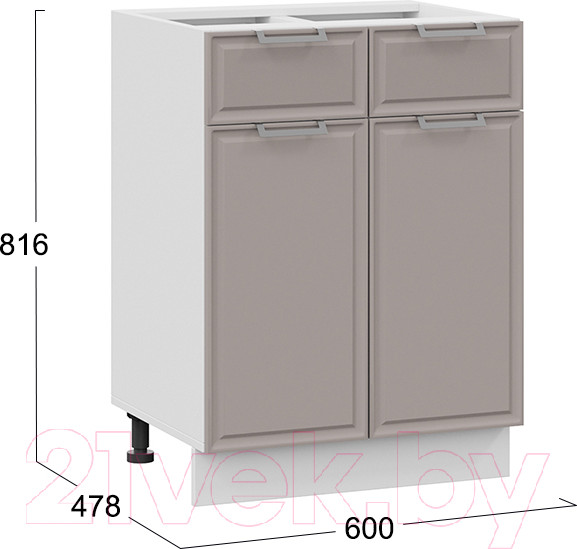 Изображение товара Шкаф-стол кухонный ТриЯ Белладжио 1Н6Я1 (белый/софт капучино)