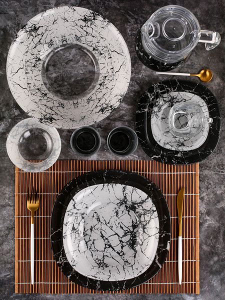 Изображение товара Набор столовой посуды Luminarc Carine Marble Black / V2709