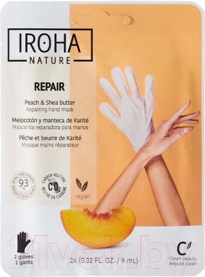 Изображение товара Маска-перчатки для рук Iroha Nature Repair Peach & Shea Butter Repairing Hand Mask