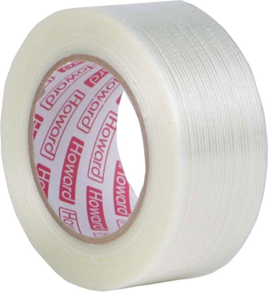 Изображение товара Скотч армированный Howard Упаковочный усиленный продольными стеклянными нитями (50ммx50м)