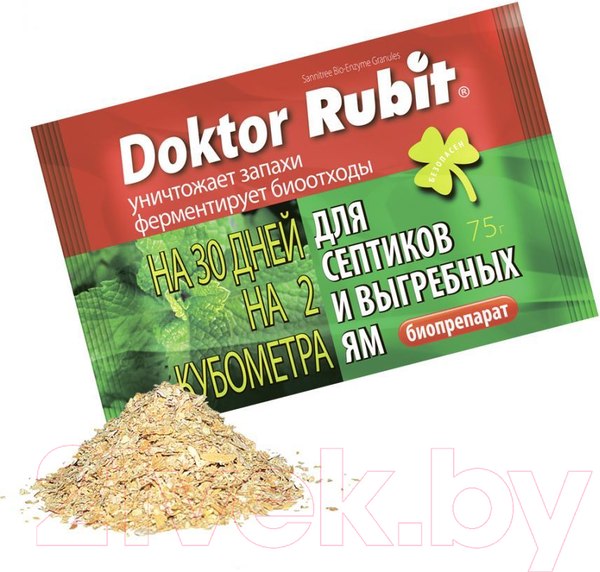 Изображение товара Биоактиватор Rubit Доктор для выгребных ям и септиков (75г)