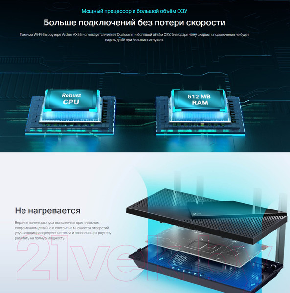 Изображение товара Беспроводной маршрутизатор TP-Link Archer AX55