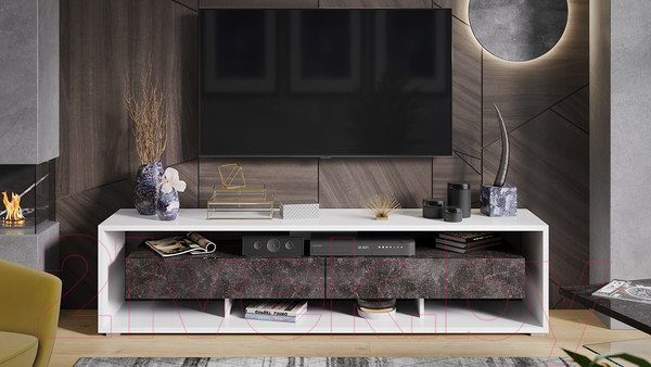 Изображение товара Тумба ТриЯ Монтана TV-2 (белый/ателье темный глянец)