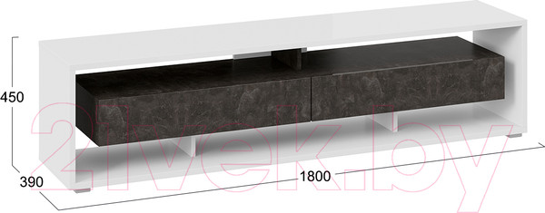 Изображение товара Тумба ТриЯ Монтана TV-2 (белый/ателье темный глянец)