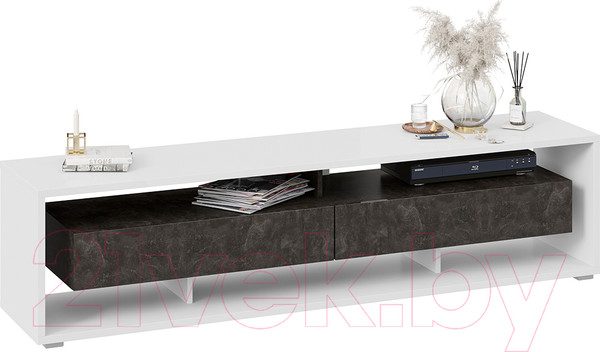 Изображение товара Тумба ТриЯ Монтана TV-2 (белый/ателье темный глянец)