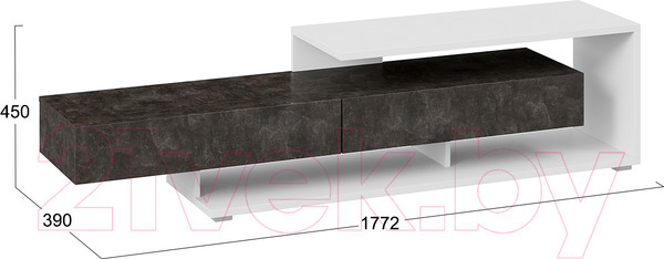 Изображение товара Тумба ТриЯ Монтана TV-4 (белый/ателье темный глянец)