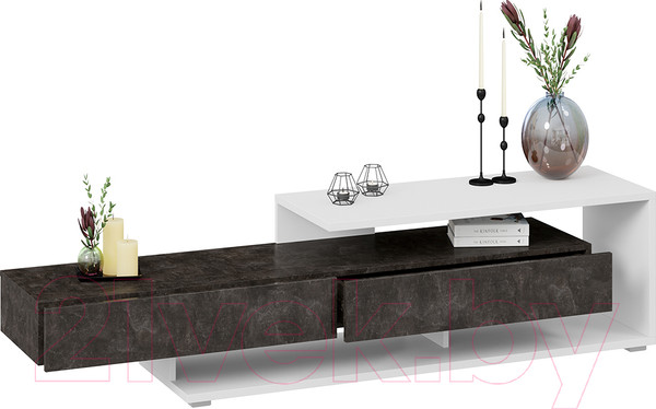 Изображение товара Тумба ТриЯ Монтана TV-4 (белый/ателье темный глянец)