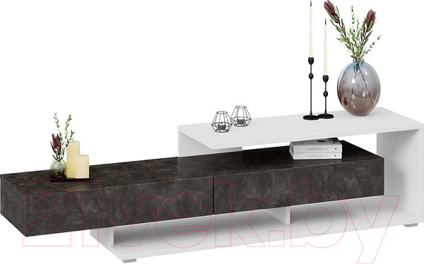 Изображение товара Тумба ТриЯ Монтана TV-4 (белый/ателье темный глянец)
