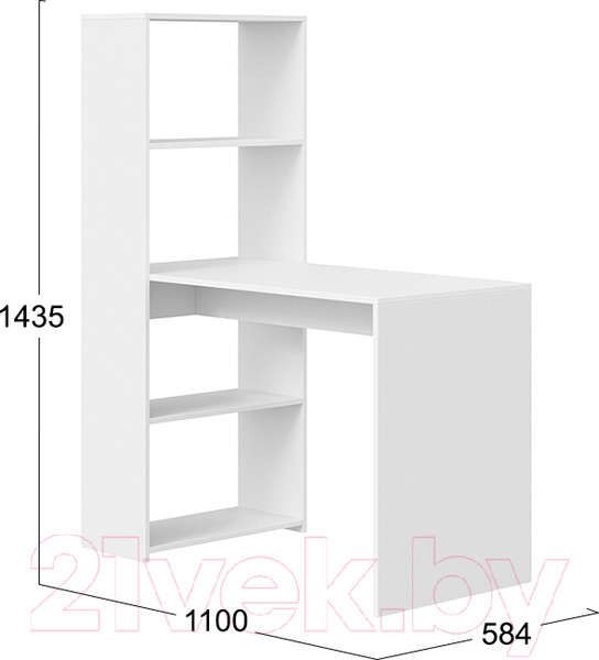 Изображение товара Письменный стол ТриЯ Тип 12 (белый ясень)