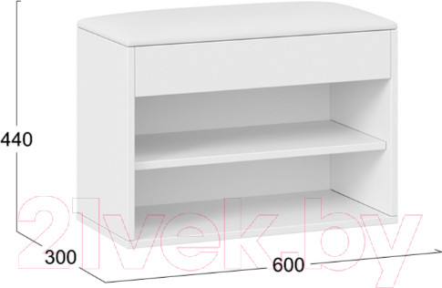 Изображение товара Тумба в прихожую ТриЯ Лайт для обуви тип 1 (белый глянец)