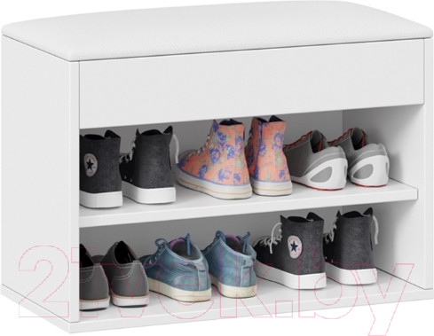 Изображение товара Тумба в прихожую ТриЯ Лайт для обуви тип 1 (белый глянец)