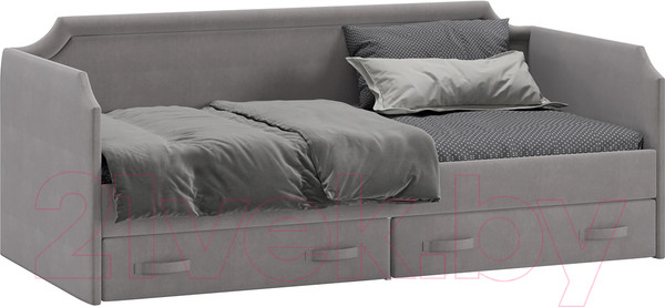 Изображение товара Кровать-тахта ТриЯ Кантри ТД-308.12.02 тип 1 90x200 (велюр светло-серый)