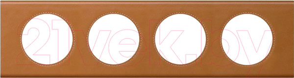 Изображение товара Рамка для выключателей и розеток Legrand Celiane 69284 (кожа крем-карамель)