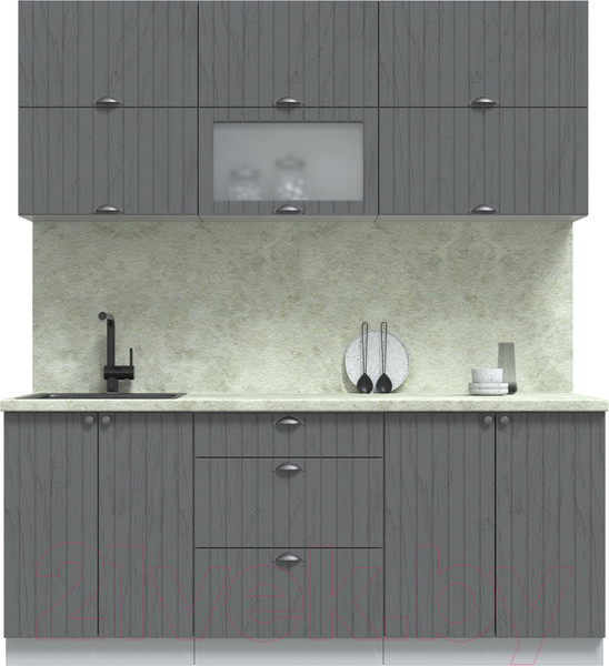 Изображение товара Кухонный гарнитур Интерлиния Берес 1.9Б (дуб серый/опал светлый)