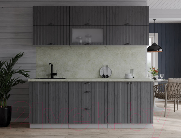 Изображение товара Кухонный гарнитур Интерлиния Берес 1.9Б (дуб серый/опал светлый)