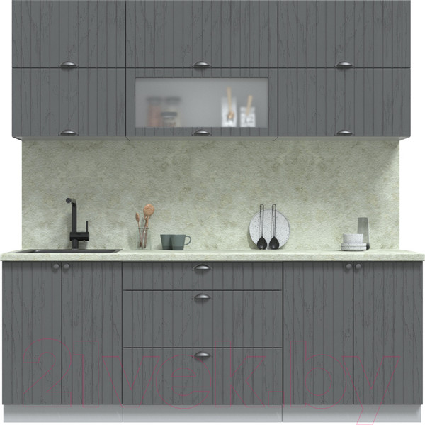 Изображение товара Кухонный гарнитур Интерлиния Берес 2.1Б (дуб серый/опал светлый)