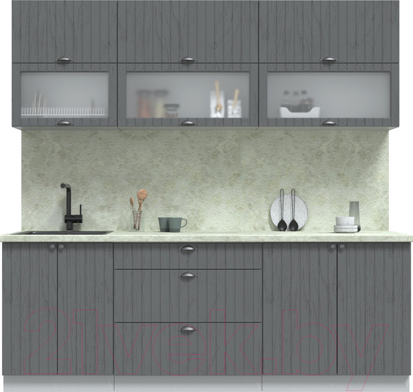 Изображение товара Кухонный гарнитур Интерлиния Берес 2.2Б (дуб серый/опал светлый)