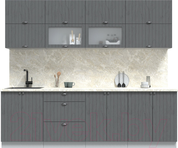 Изображение товара Кухонный гарнитур Интерлиния Берес 2.5Б (дуб серый/опал светлый)