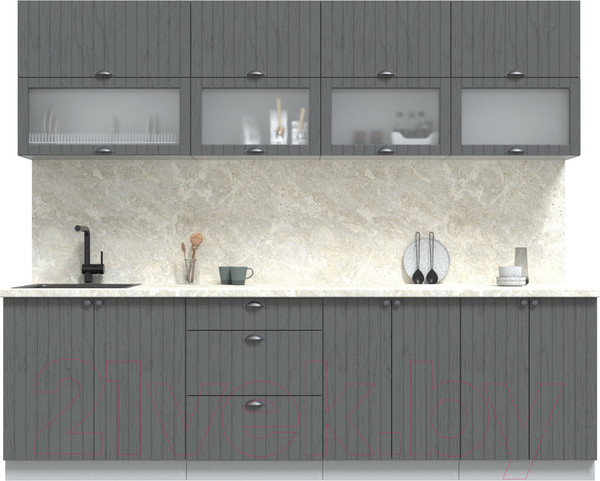 Изображение товара Кухонный гарнитур Интерлиния Берес 2.6Б (дуб серый/опал светлый)