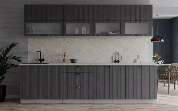 Изображение товара Кухонный гарнитур Интерлиния Берес 2.6Б (дуб серый/опал светлый)