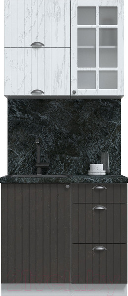 Изображение товара Кухонный гарнитур Интерлиния Берес 0.9Б (дуб полярный/дуб английский/кастилло темный)