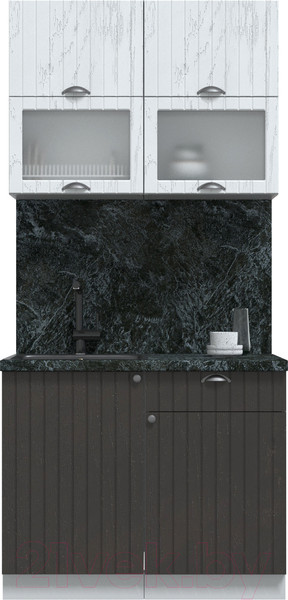 Изображение товара Кухонный гарнитур Интерлиния Берес 1.0Б (дуб полярный/дуб английский/кастилло темный)